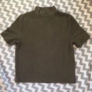 Dark Green Mock Neck Top